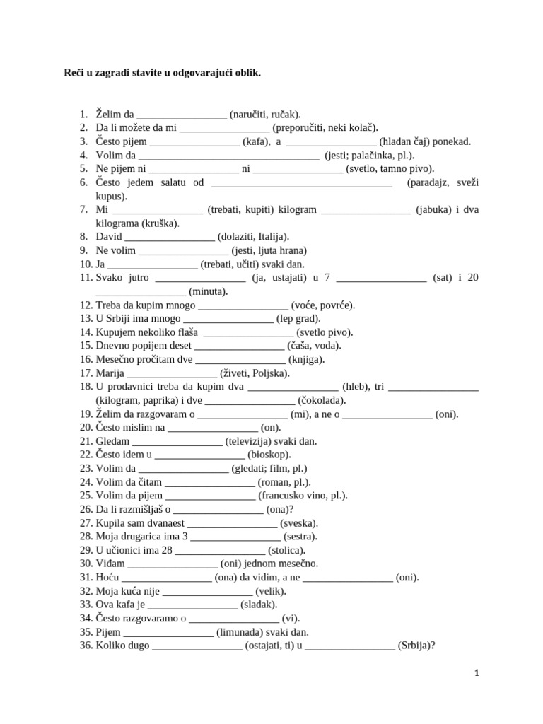 A1 Padeži | PDF