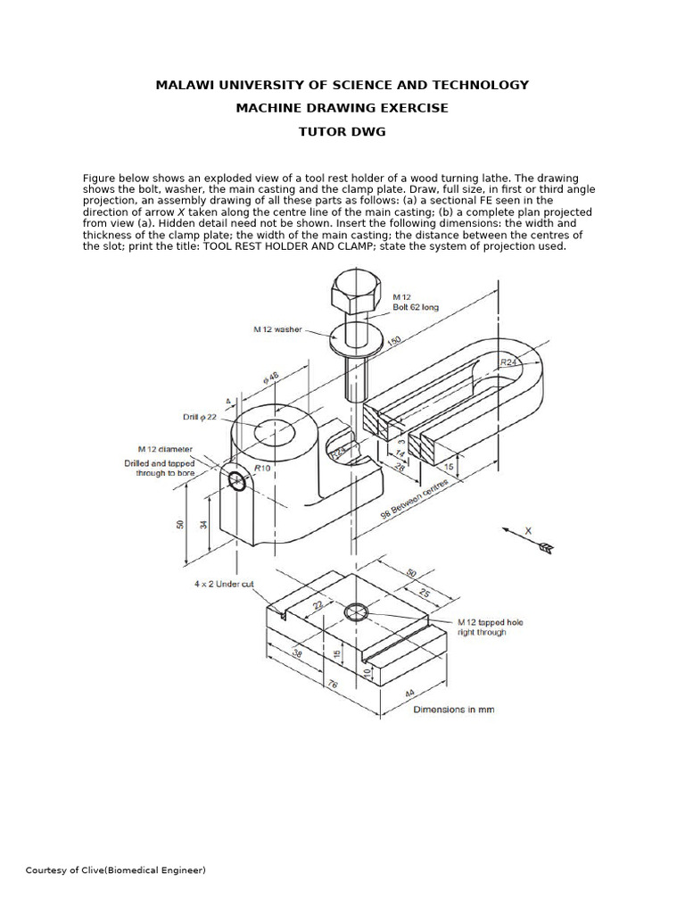 Malawi University of Science and Technology Machine Drawing Exercise ...