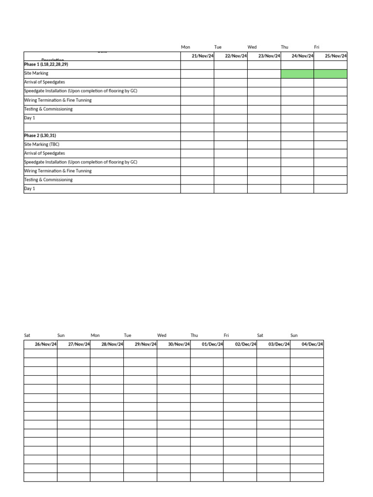 Speedgate Installation Schedule 2024-2025 | PDF