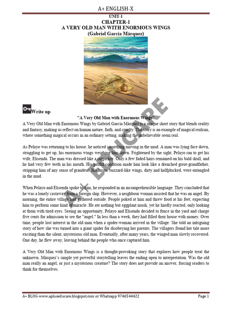 Analysis of "A Very Old Man" Story | PDF