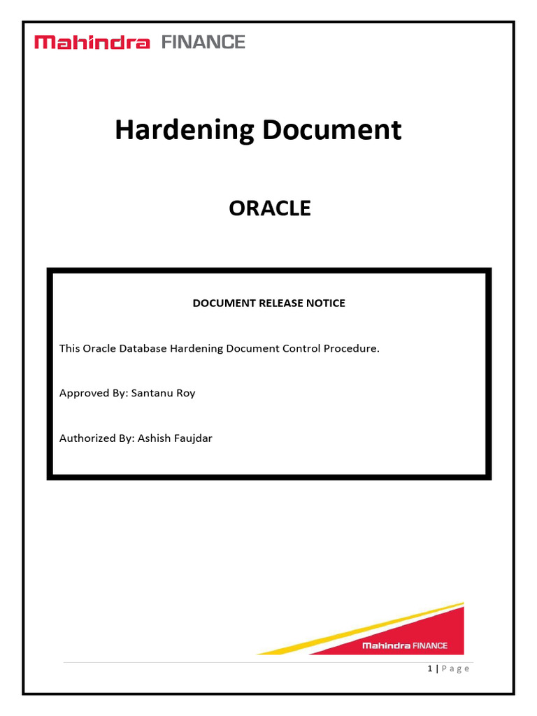 MF - Oracle Database Hardening - v1.2 | PDF | Databases | Pl/Sql