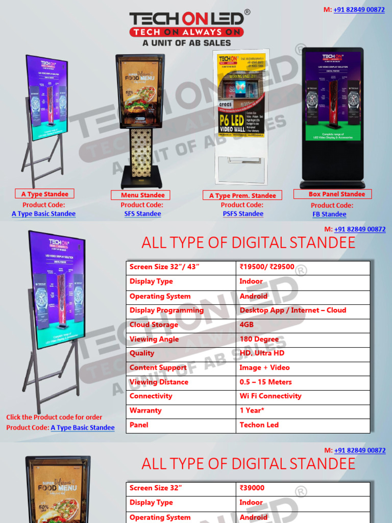 Digital Standee Product Offerings | PDF | Android (Operating System ...