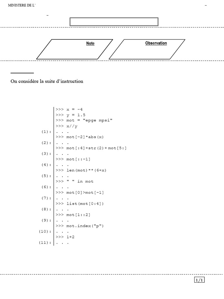 Exercice Python pour MPSI D 2023-2024 | PDF