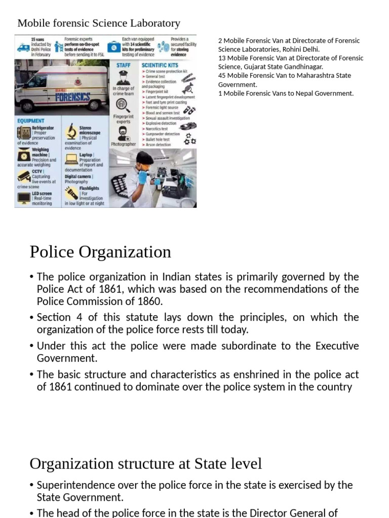 Mobile Forensic Labs and Police Structure | PDF | Police | Inspector