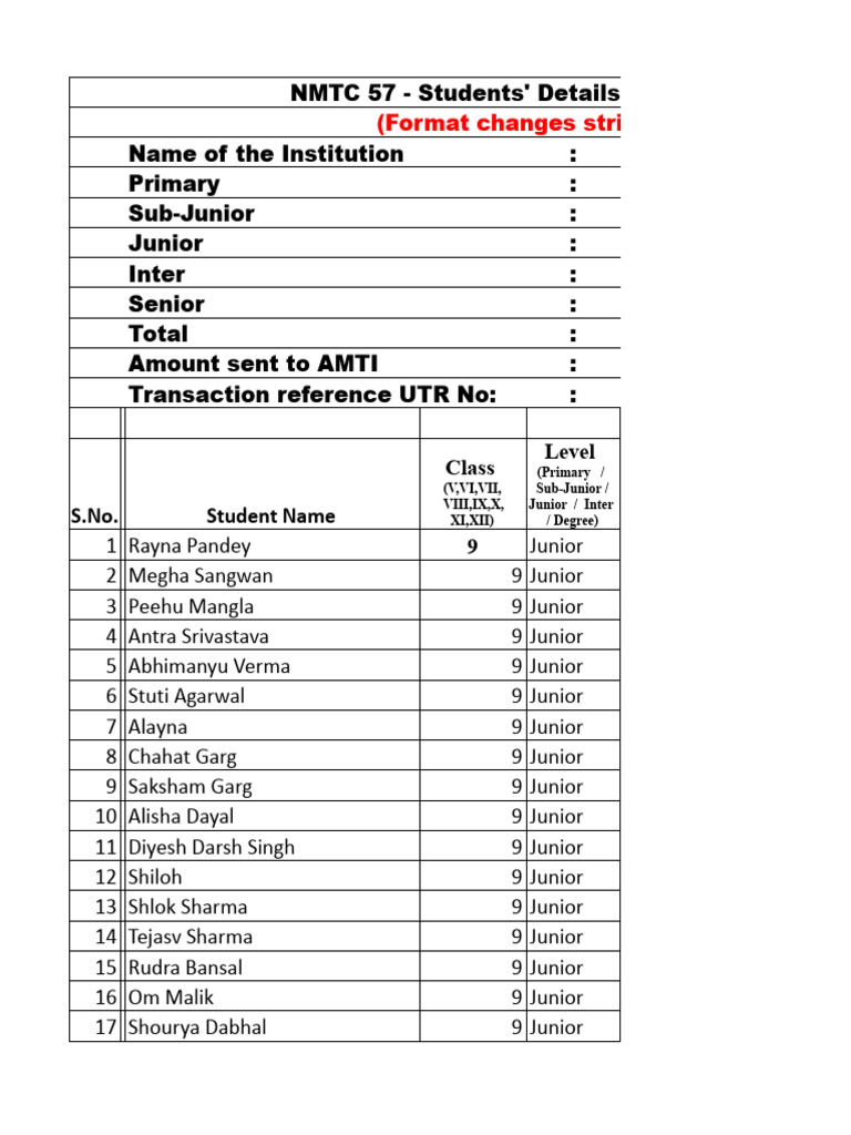 NMTC 2025 Student Allocation Details | PDF