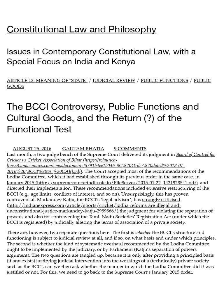 Random Bcci Case Not Zee | PDF | Supreme Court Of The United States ...