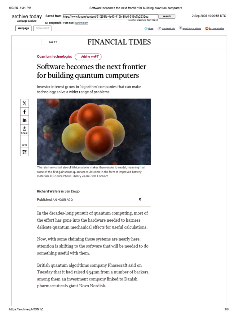 Quantum Software: The Next Frontier | PDF | Quantum Computing | Chemistry