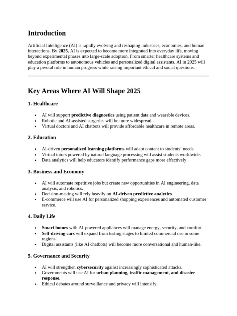 AI's Impact on Life in 2025 | PDF | Artificial Intelligence ...