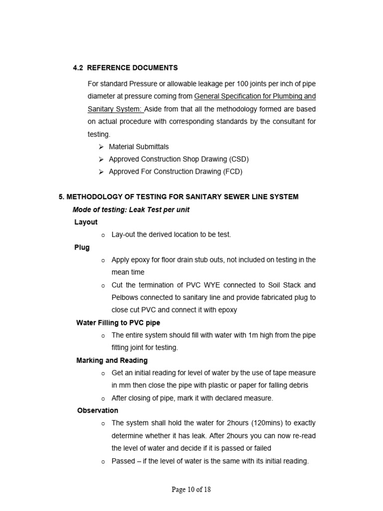 Sanitary Fittings Leak Testing Methodology | PDF | Pipe (Fluid ...