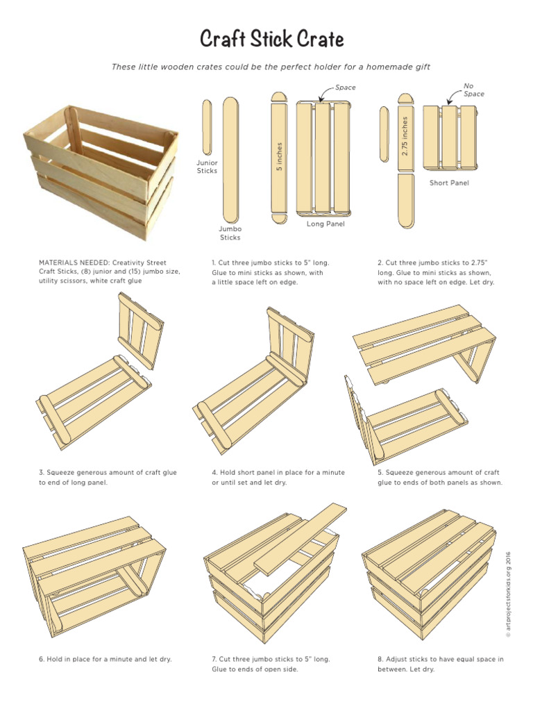 DIY Craft Stick Crate Instructions | PDF