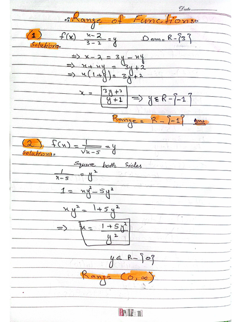 Range of Function | PDF