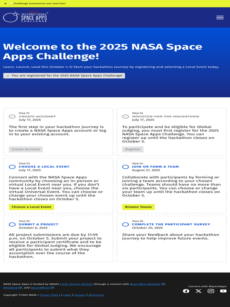 2025 NASA Space Apps Challenge Guide | PDF | Nasa