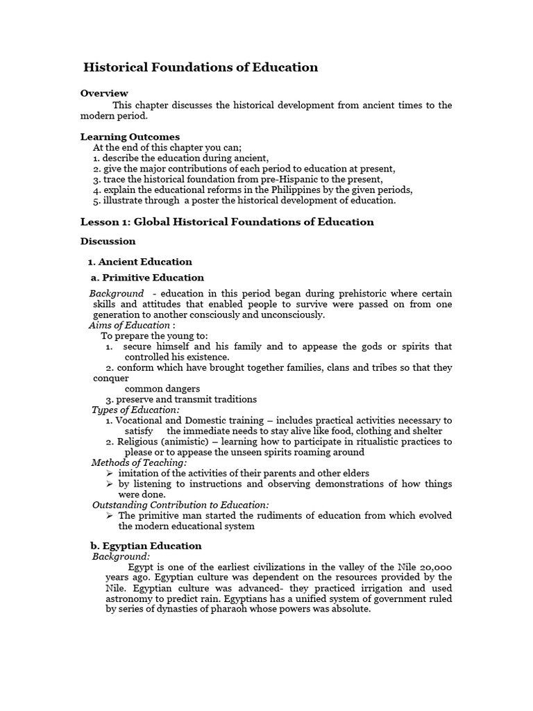 Historical Foundations of Education - Docx Chapter 2 | PDF | Sparta ...