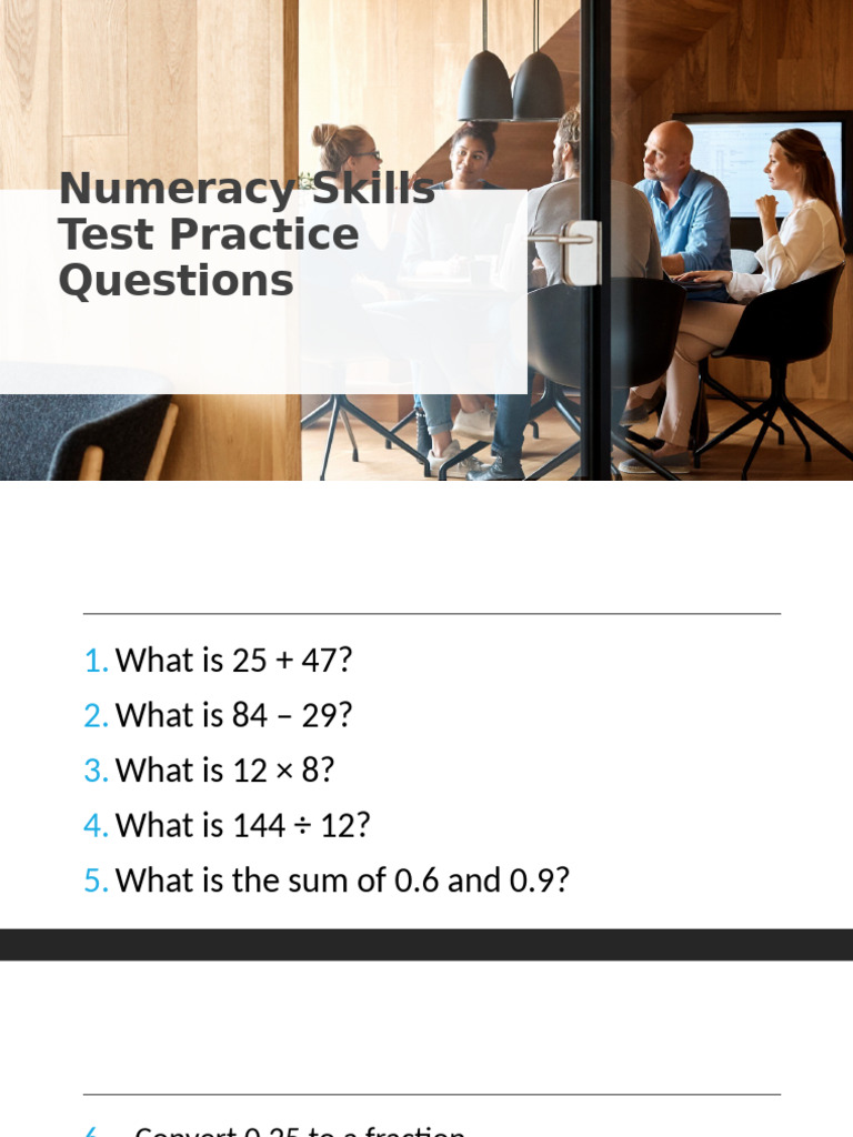 Numeracy Skills Test Practice Questions | PDF