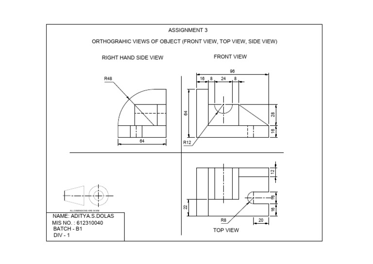 Sectional Orthographic Projection Guide | PDF