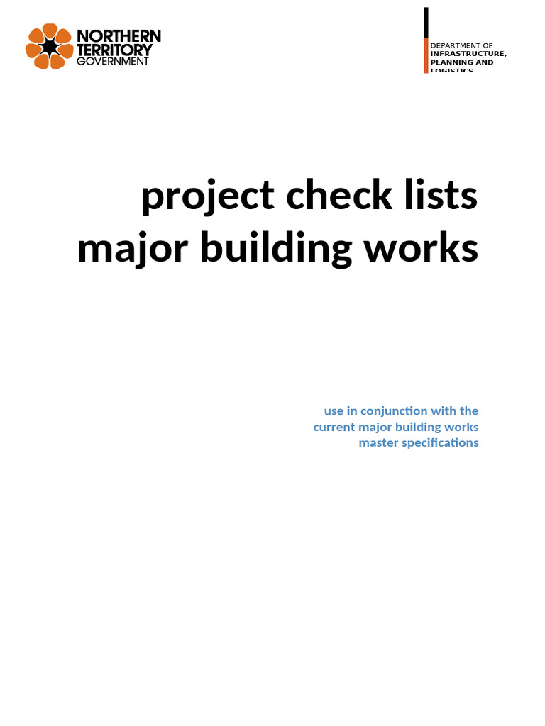 Major Building Works Project Checklists | PDF | Door | Framing ...