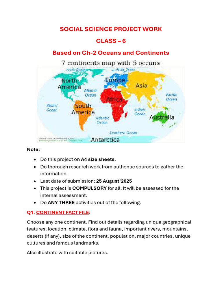 Class 6 Social Science Project Guide | PDF