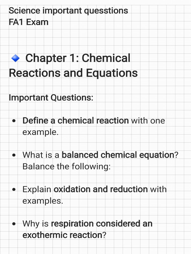 Science Important Questions | PDF