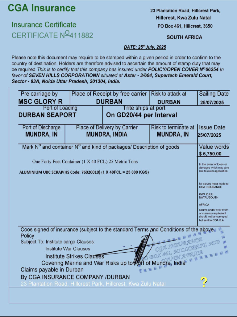 Insurance Signed | PDF