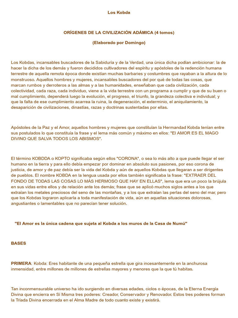 Sabiduría y Amor en la Hermandad Kobda | PDF | Amor | Felicidad
