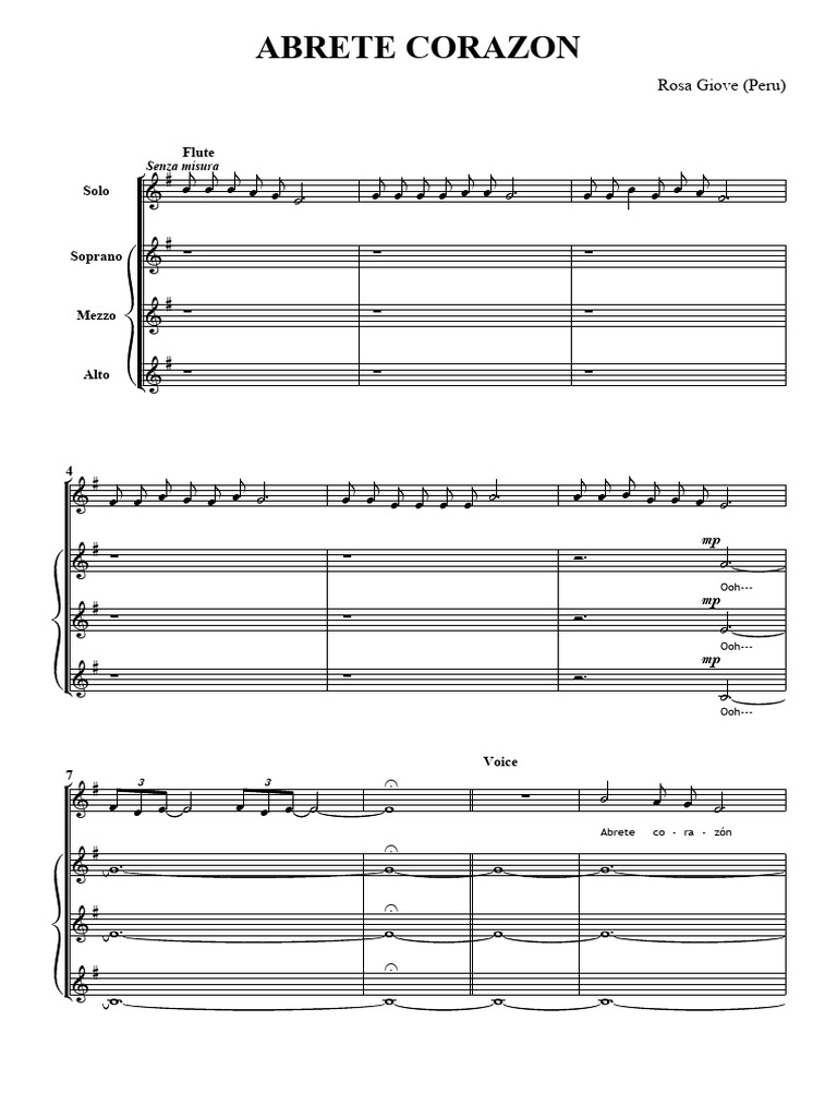 Letra y acordes de Ábrete Corazón | PDF