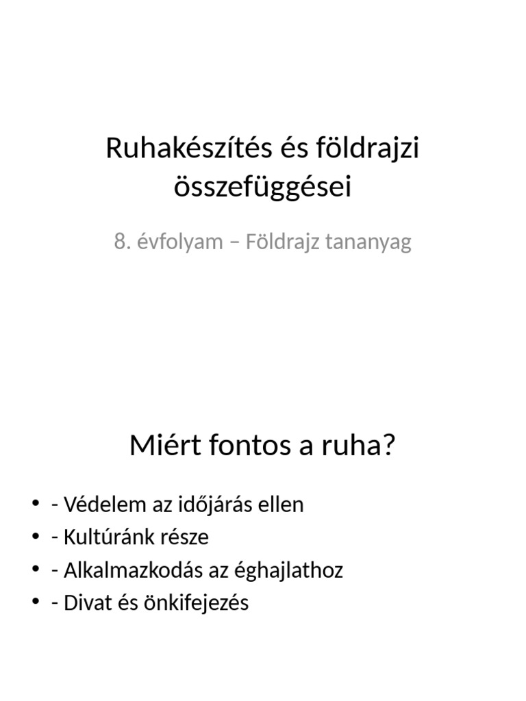 Ruhakeszites Foldrajz 8evf | PDF