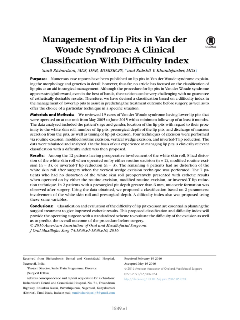 Van Der Woude Syndrome | PDF | Face | Diseases And Disorders