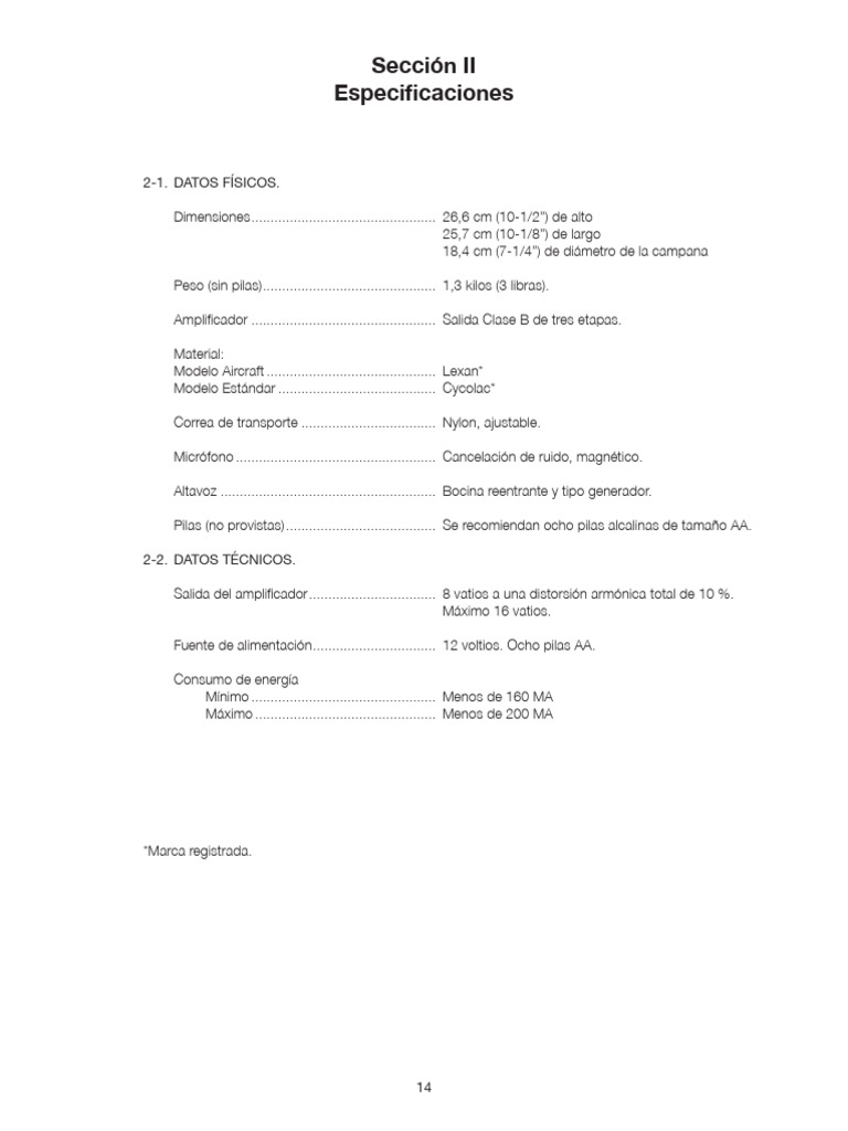 Especificaciones del Megáfono Voice Gun | PDF | Micrófono | Altoparlante