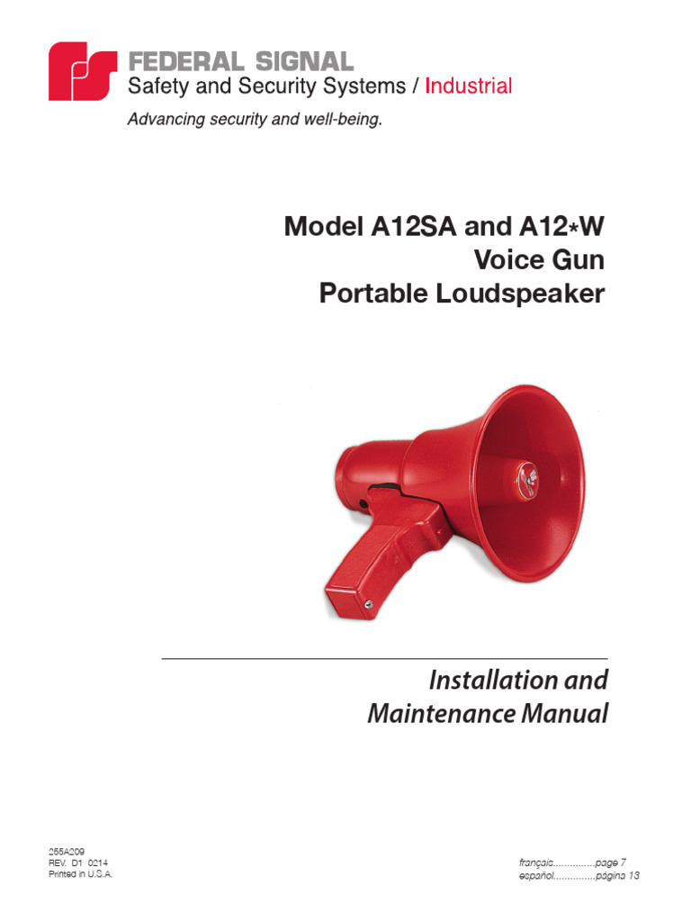 Voice Gun Megaphone Manual A12SA/A12*W | PDF | Electrical Connector ...