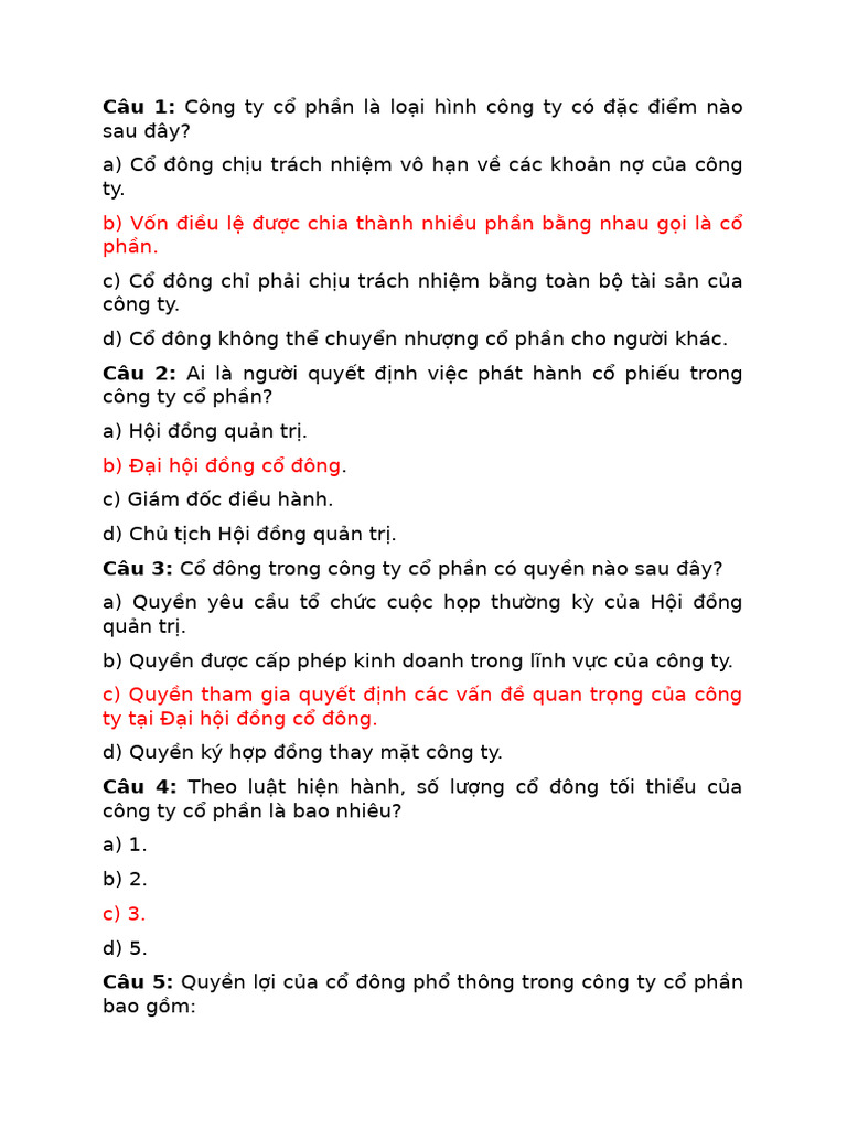 Cong Ty Co Phan | PDF