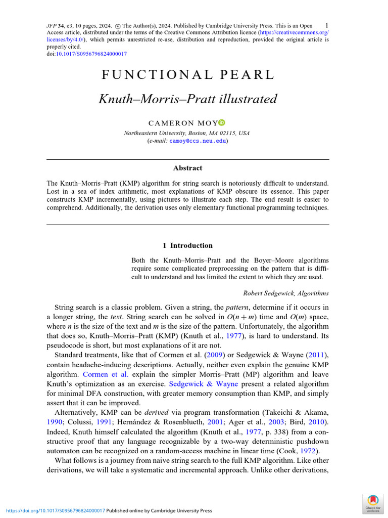 Visualizing the Knuth-Morris-Pratt Algorithm | PDF | Algorithms And ...