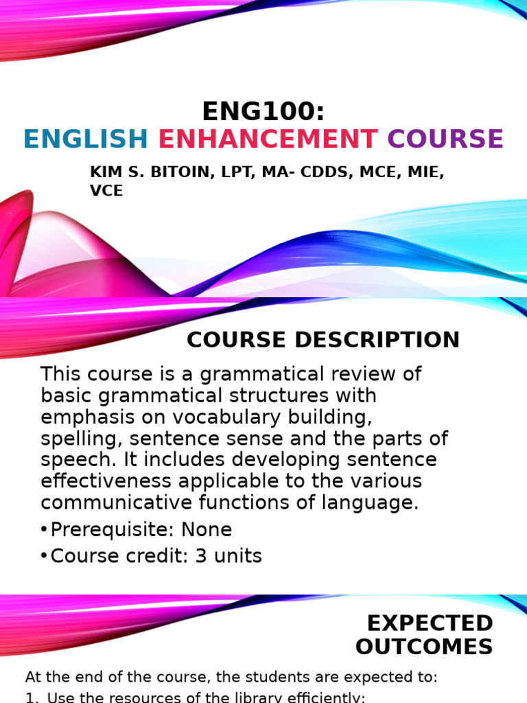 English Enhancement Course Overview | PDF | Microform | Books