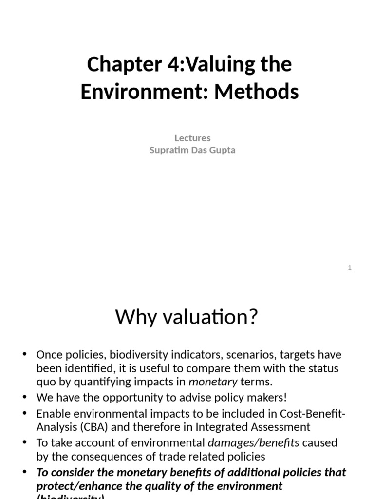 Environmental Valuation Methods Explained | PDF | Valuation (Finance ...