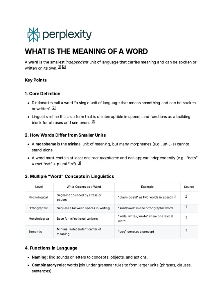Understanding the Concept of a Word | PDF | Word | Semantics