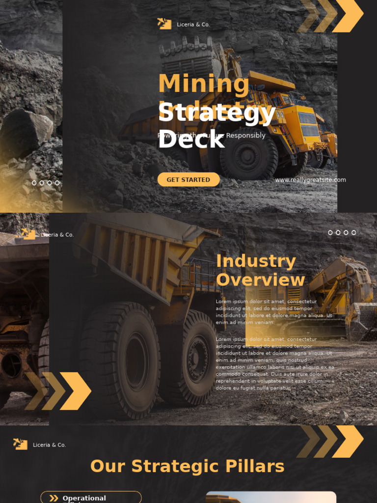 Yellow and Black Corporate Mining Industry Strategy Deck Presentation | PDF