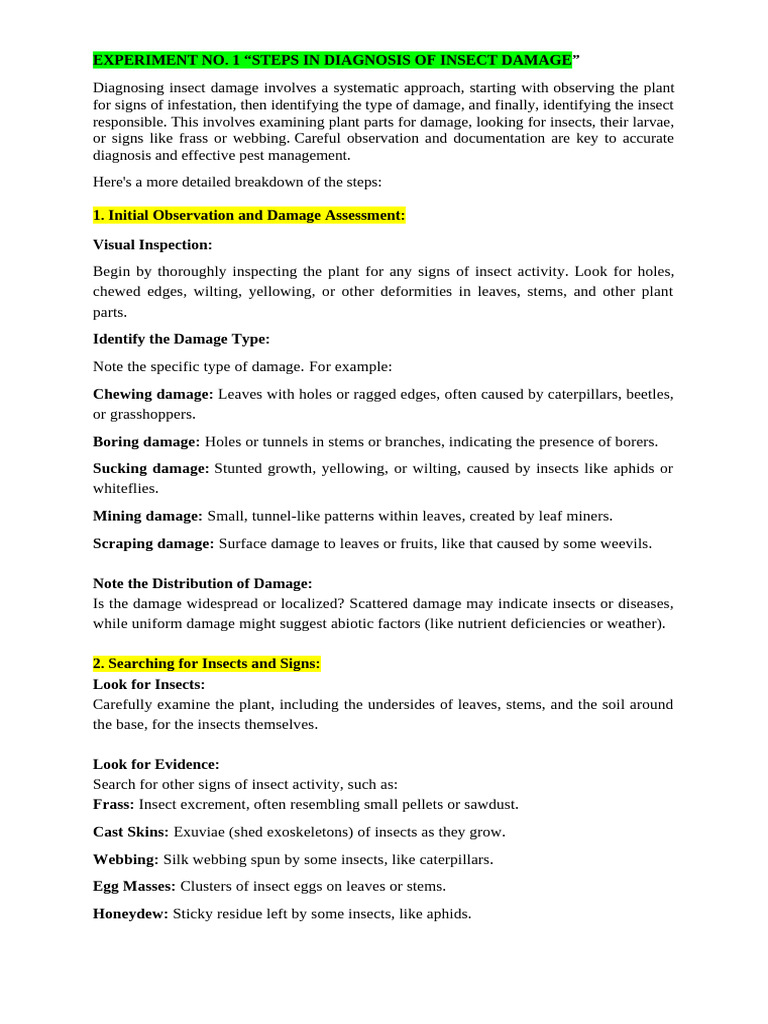 Diagnosing Insect Damage in Plants | PDF | Infection | Pathogen