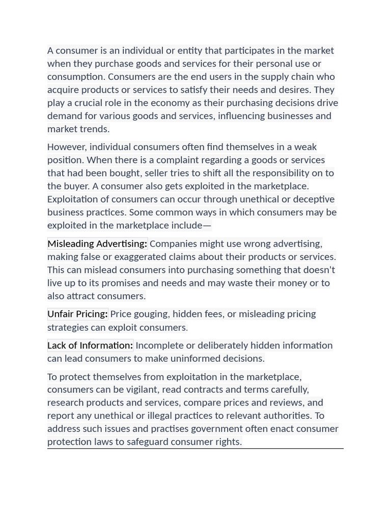 Understanding Consumer Rights and Protections | PDF | False Advertising ...