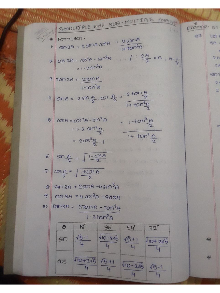 (1a) (Ipe) 3.multiples and Sub Multiple Angles | PDF