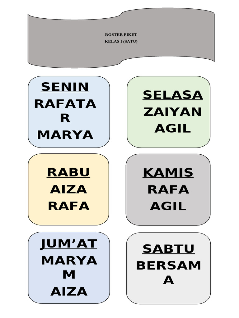 Roster Piket | PDF
