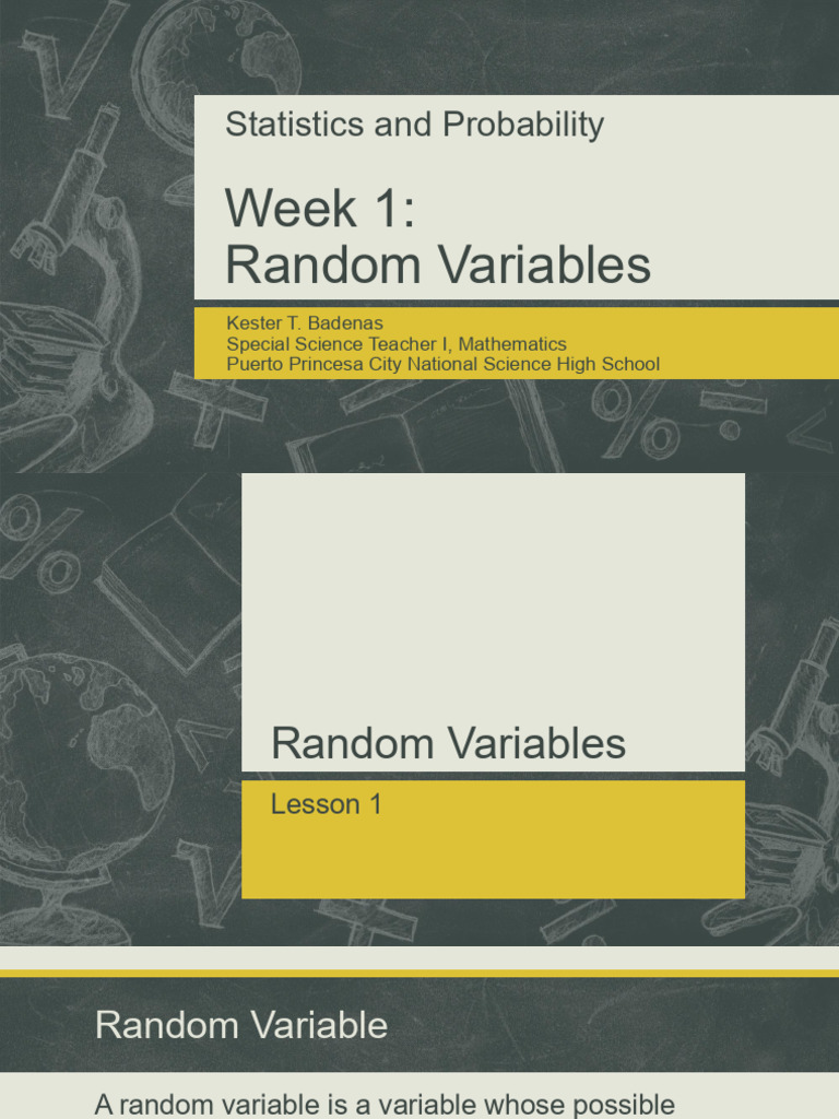 Statistics and Probability Week1 | PDF | Random Variable | Probability ...
