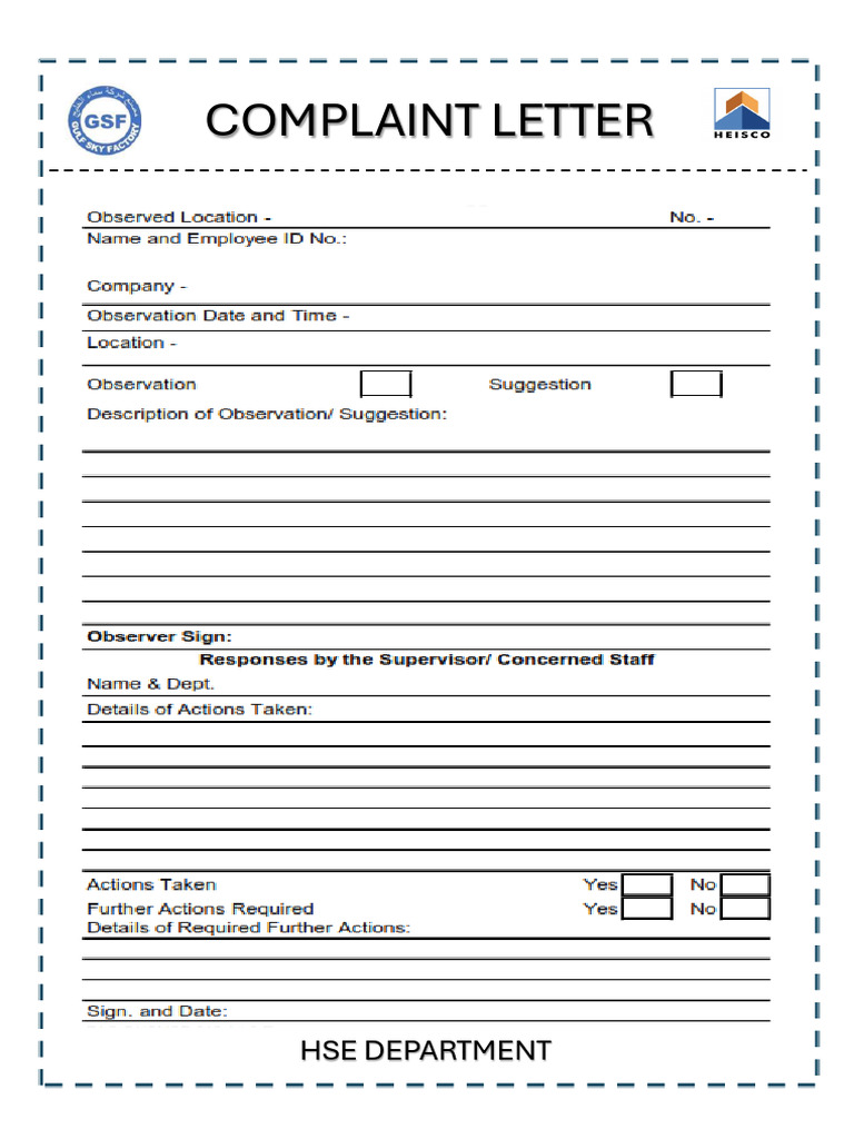 Complaint Form | PDF
