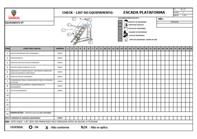 Checklist de Inspeção Escada Plataforma | PDF