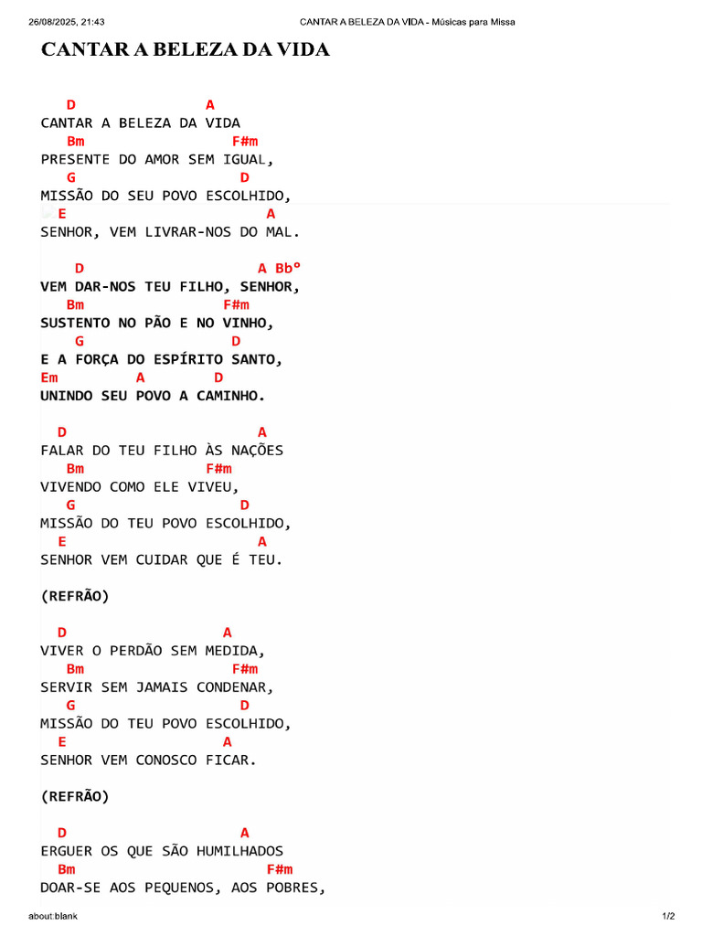 Cantar A Beleza Da Vida | PDF