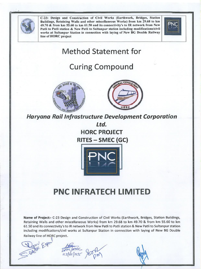 Method Statement, Curing Compound New Final | PDF