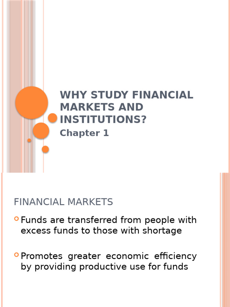 Why Study Financial Markets and Institutions | PDF | Interest ...