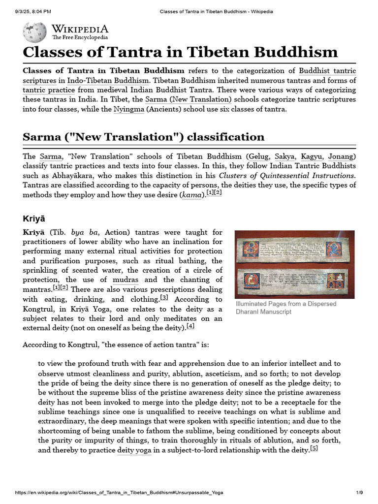 Four Classes of Tantra in Tibetan Buddhism | PDF | Vajrayana | Tibetan ...