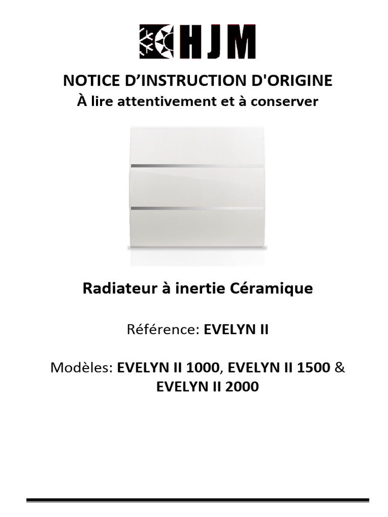 Notice d'utilisation Radiateur HJM Evelyn | PDF | Radiateur