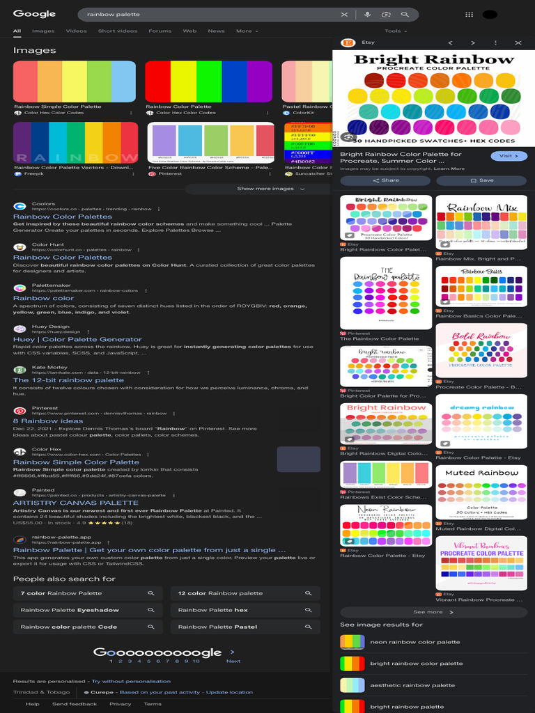 Rainbow Color Palette Collection | PDF | Color | Image Processing