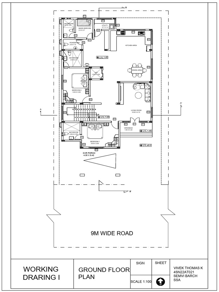 Ground Floor Plan Drawing Details | PDF | Home | Room