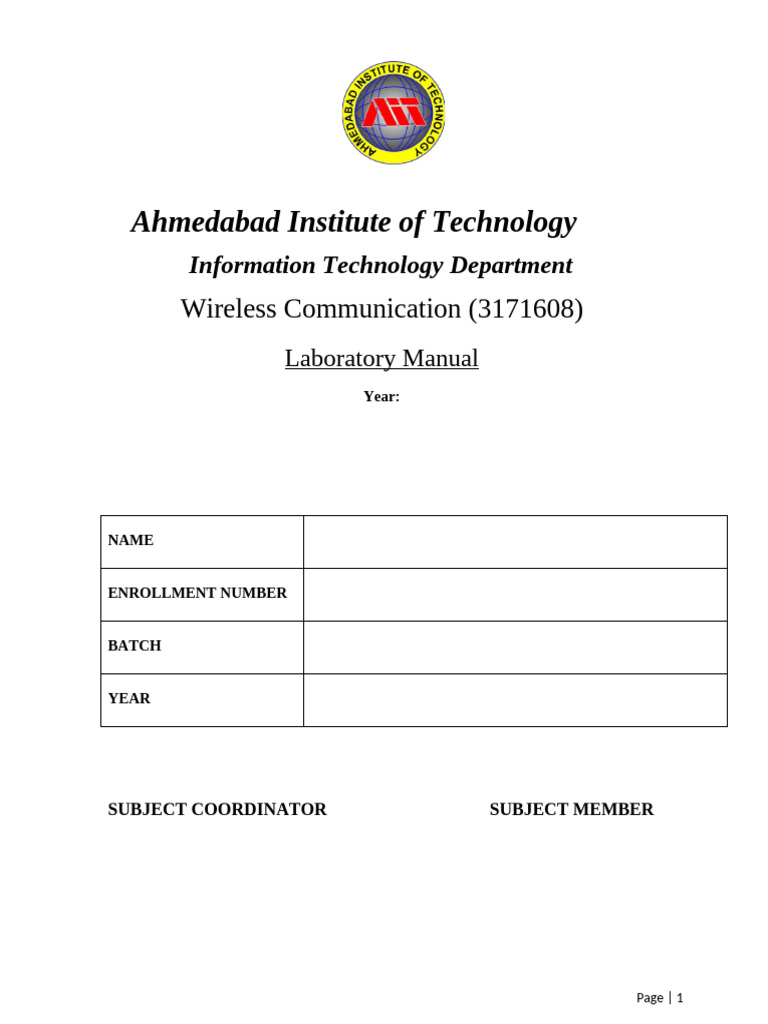 Wireless Communication Lab Manual | PDF | Cellular Network | Gsm